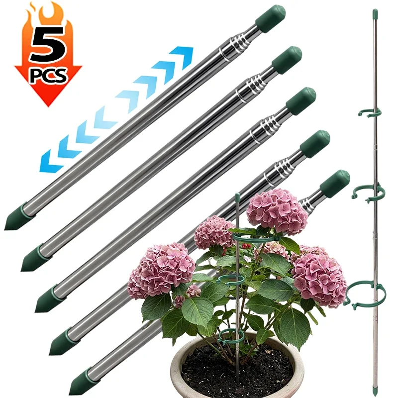 Plant Support Stake - 5/1 Pezzi Anelli di Supporto Retrattili