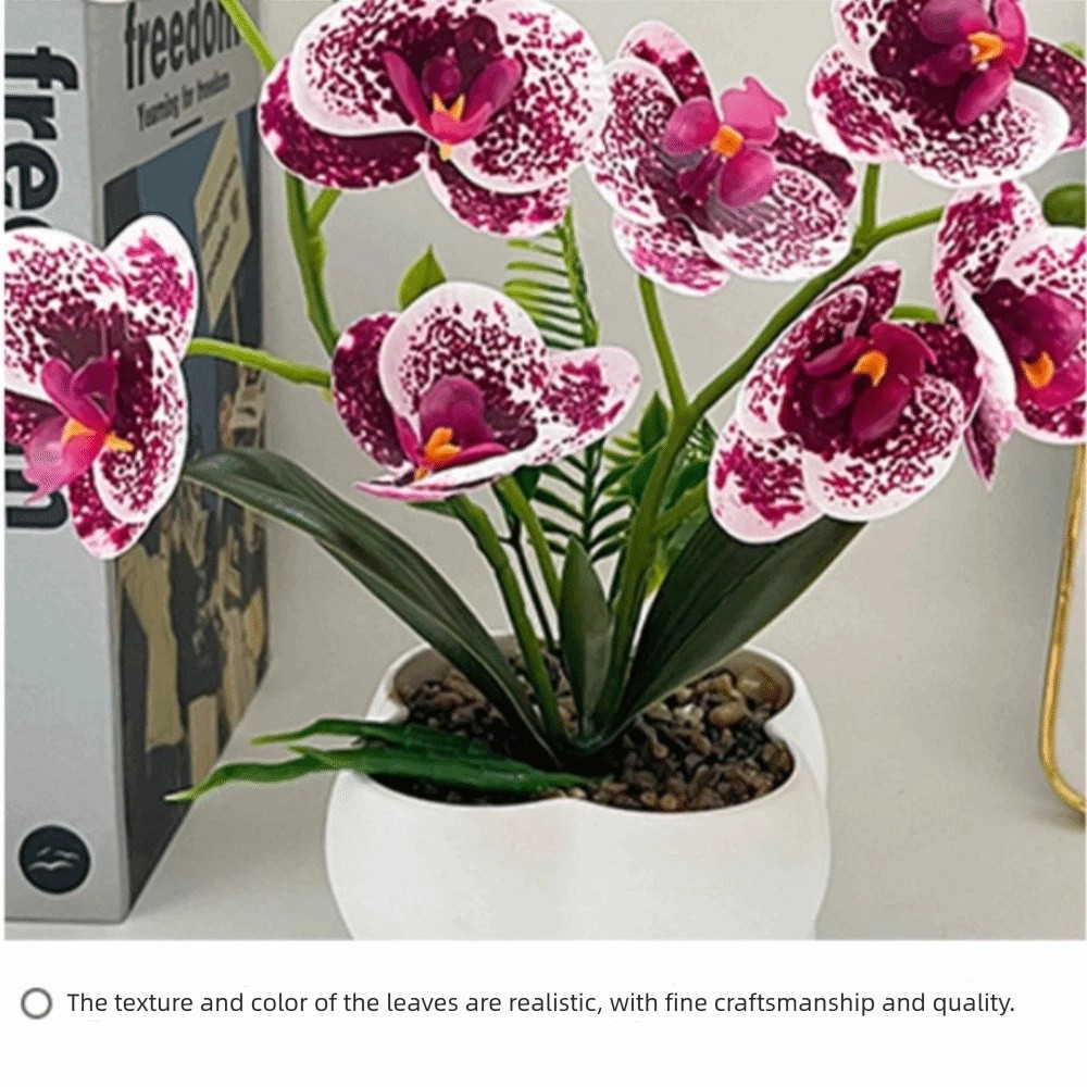 Fiddle Leaf Fig - Orchidea a Farfalla Simulata Multi-Fiore, Fiori