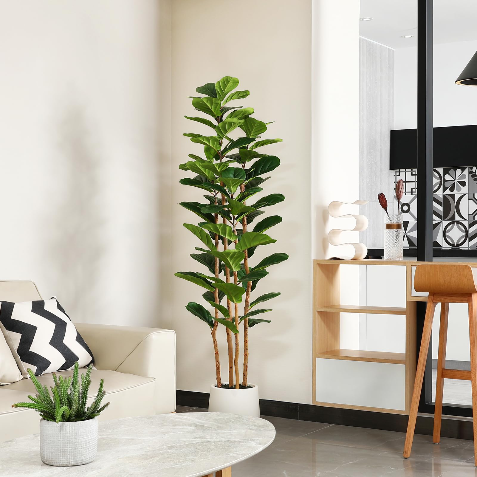 Fiddle Leaf Fig - Albero di fico artificiale con fioriera
