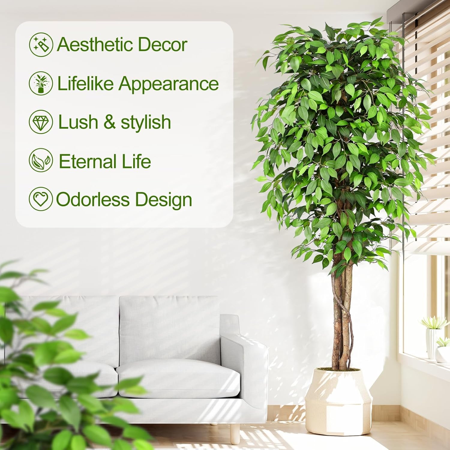 Albero di Ficus Artificiale Re - Fiddle Leaf Fig recensione e prezzo